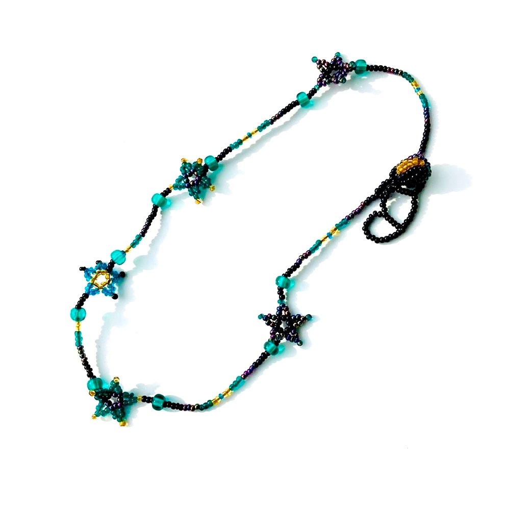 Vintage Star Seed Bead Necklace